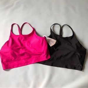 Old Navy Powersoft Bra Bundle Pink Black XXL Workout Bras Longline Set